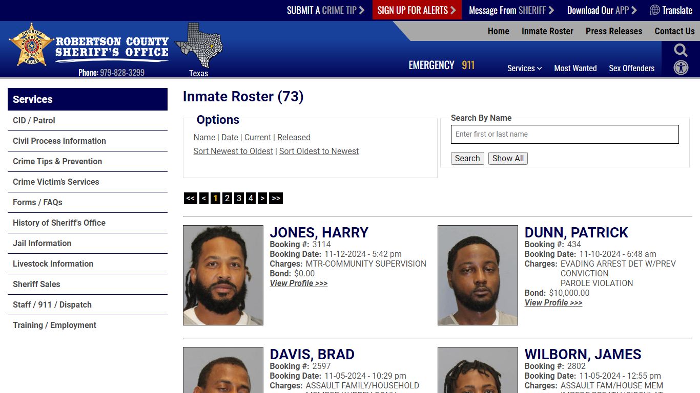 Inmate Roster - Current Inmates Booking Date Descending - Robertson ...