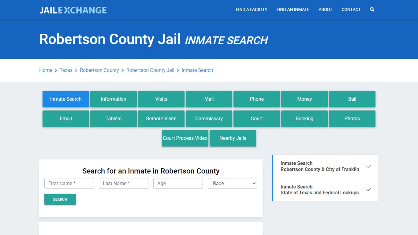 Robertson County Jail, TX Inmate Search: Roster & Mugshots