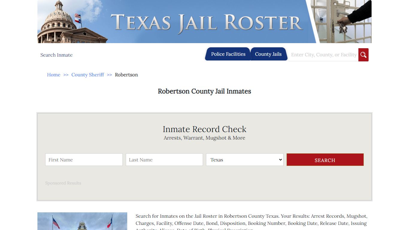 Robertson County Jail Inmates - Jail Roster Search